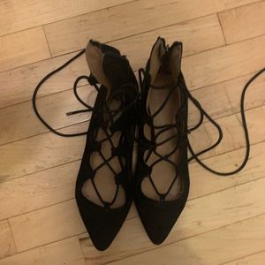 Lace up ballet style flats